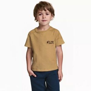 Baby Boys Brown Logo Graphic Print Short Sleeve Cotton T-Shirt, 12-18 Month
